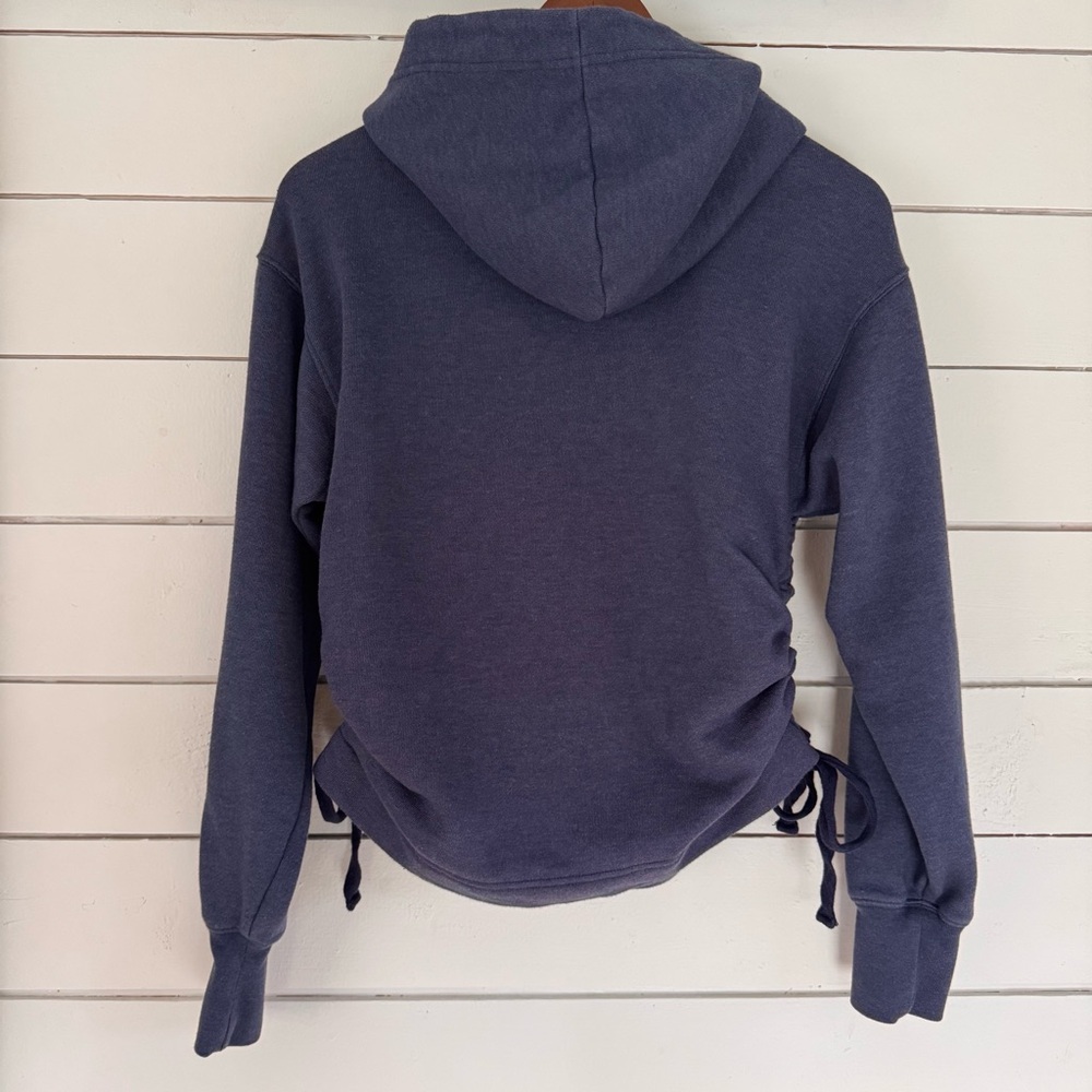 Aerie Ruched Side hoodie in navy blue. Size: XSmall - Picture 11 of 12